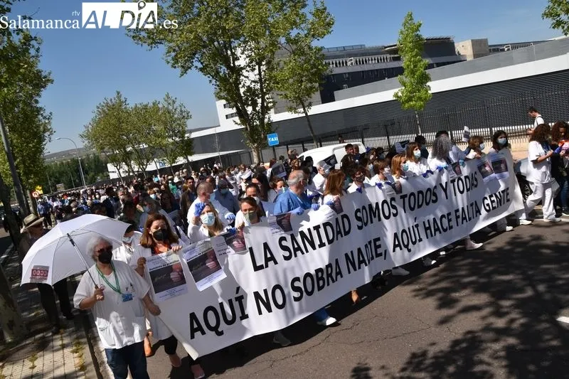 Manifestación de profesionales de la Sanidad pública en Salamanca