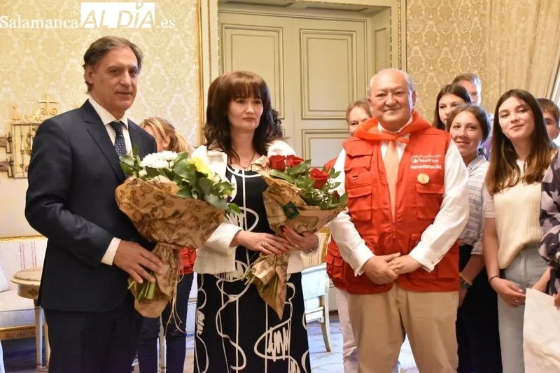  Recepción en el Ayuntamiento de Salamanca de los 87 niños del orfanato de Donetsk acogidos en el colegio La Inmaculada de Armenteros
