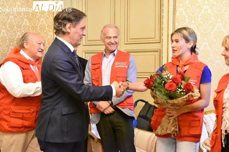  Recepción en el Ayuntamiento de Salamanca de los 87 niños del orfanato de Donetsk acogidos en el colegio La Inmaculada de Armenteros