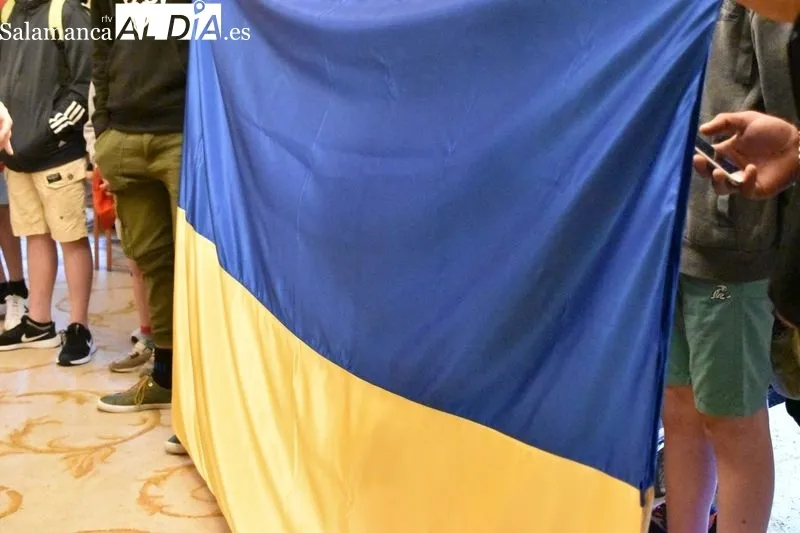  Recepción en el Ayuntamiento de Salamanca de los 87 niños del orfanato de Donetsk acogidos en el colegio La Inmaculada de Armenteros