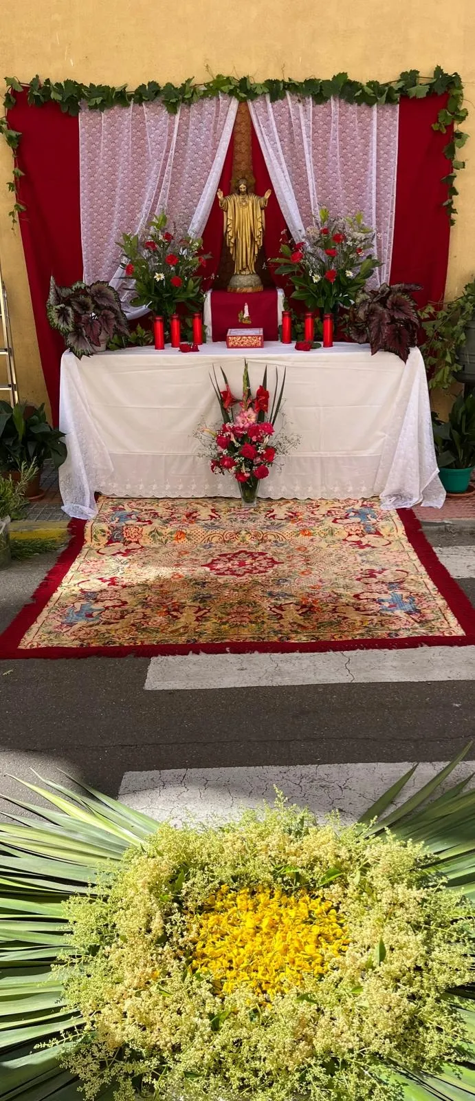 Foto 4 - Espectacular ornamentaci&oacute;n para acoger el paso del Sant&iacute;simo por el Valle de San Mart&iacute;n