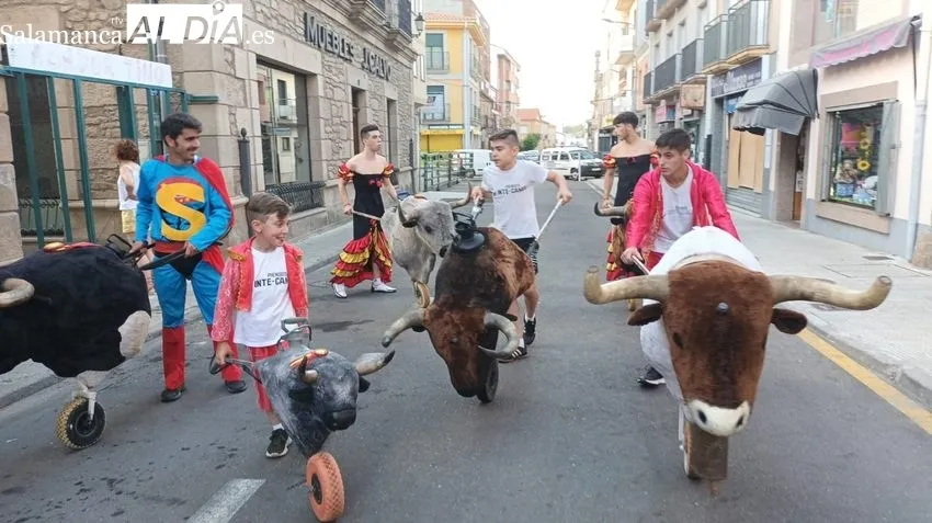 El encierro de carretone hace de prólogo a las fiestas del Corpus de Vitigudino