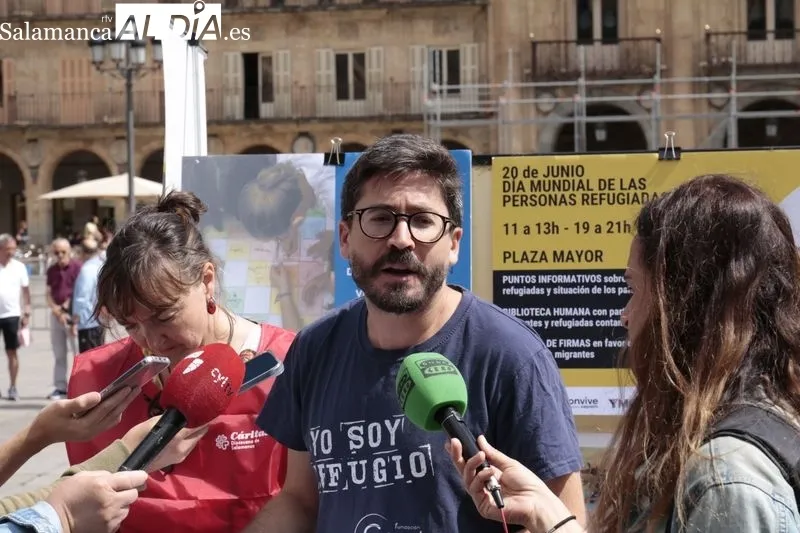Actos del Día de los Refugiados en la Plaza Mayor. Foto de David Sañudo