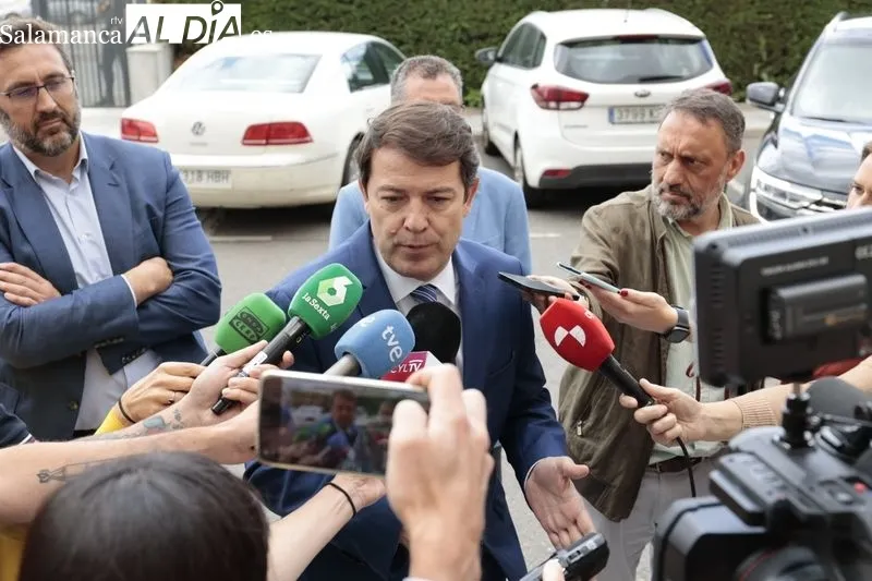 El presidente de la Junta de Castilla y León, Alfonso Fernández Mañueco, clausura el IV Foro del Cerdo Ibérico 2022. Foto de David Sañudo