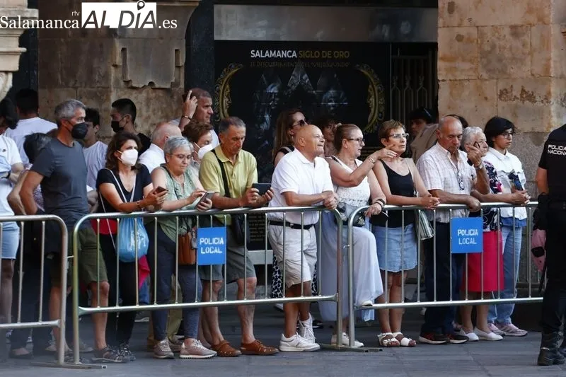 Visita de la Reina Sofía a Salamanca para presidir el concierto en la Plaza Mayor