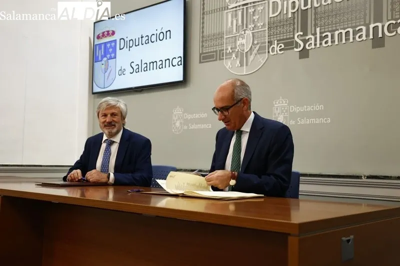 Firma de  la renovación del convenio este jueves en la Diputación de Salamanca