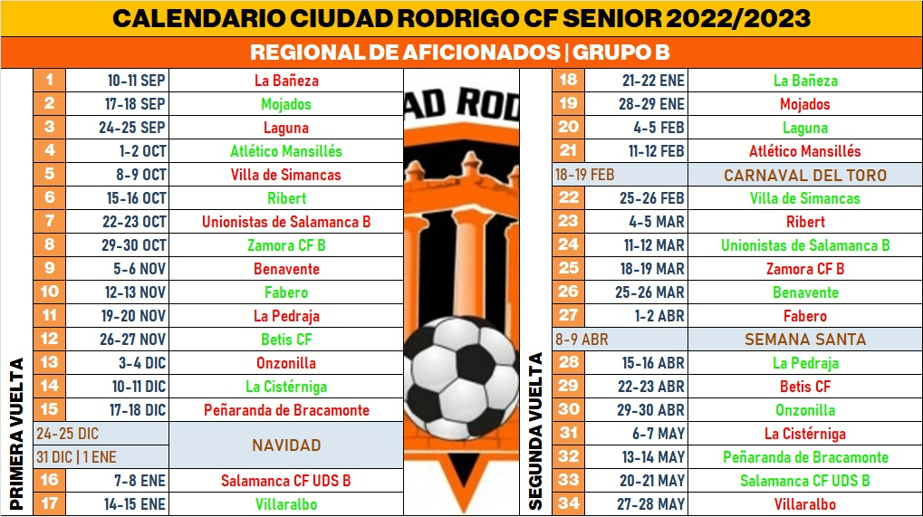Foto 1 - El Ciudad Rodrigo CF iniciará la Liga 2022/2023 en La Bañeza y la cerrará en Villaralbo