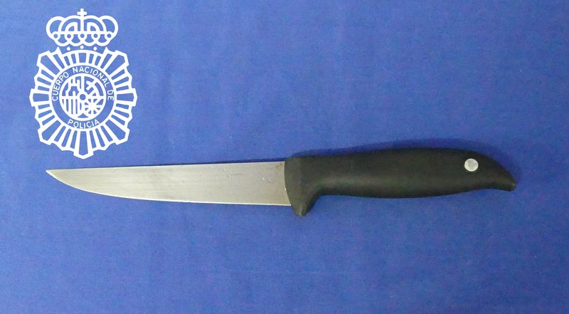 Imagen del cuchillo que fue localizado en una papelera 