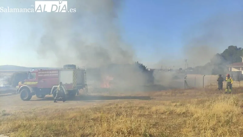 Foto 2 - Los bomberos de Guijuelo sofocan un incendio en la zona periurbana