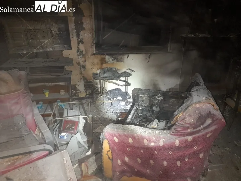 Estado en el que quedóp el interior de la vivienda