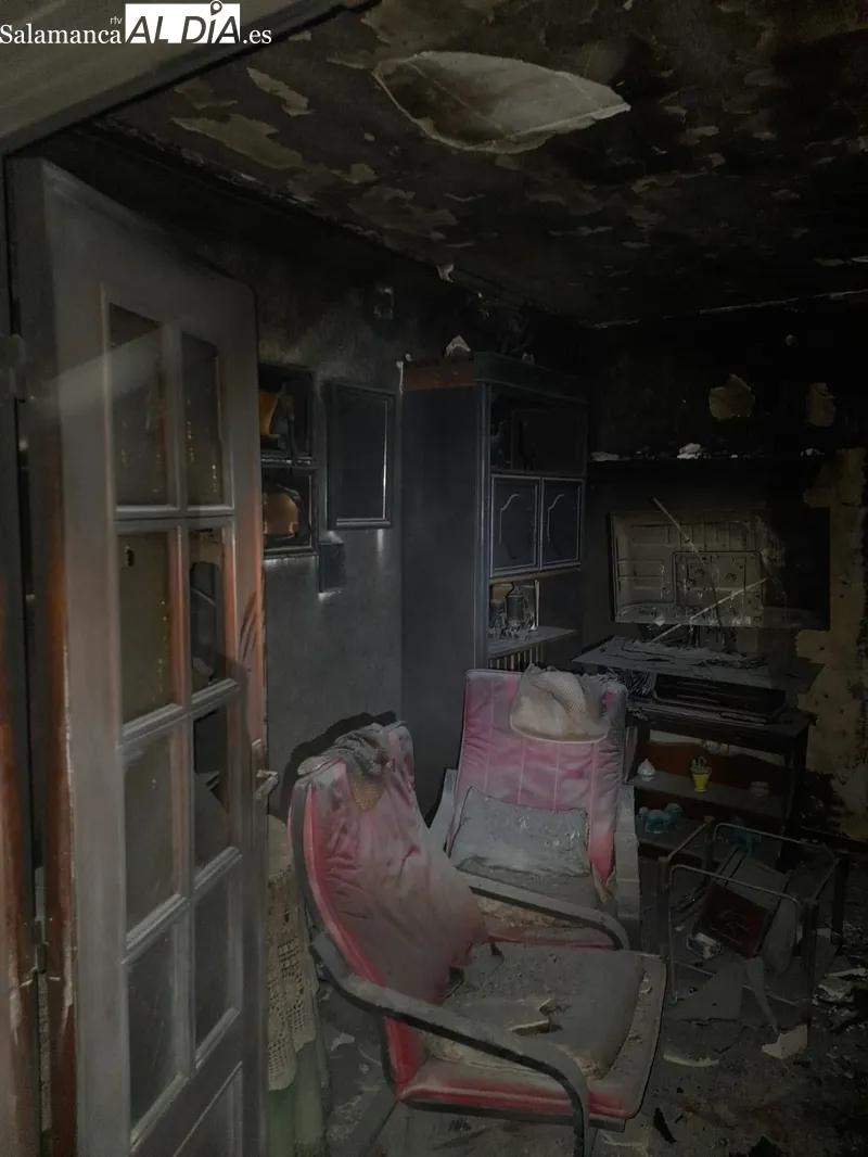 Estado en el que quedóp el interior de la vivienda