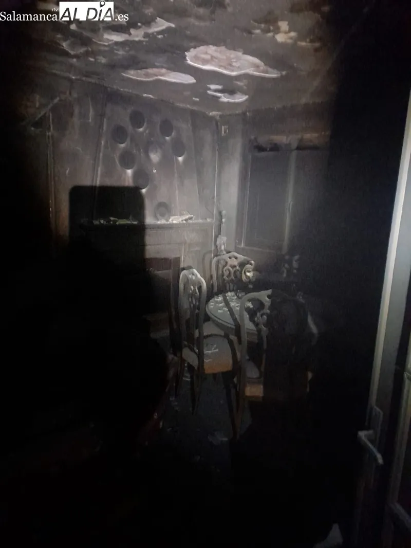 Estado en el que quedóp el interior de la vivienda