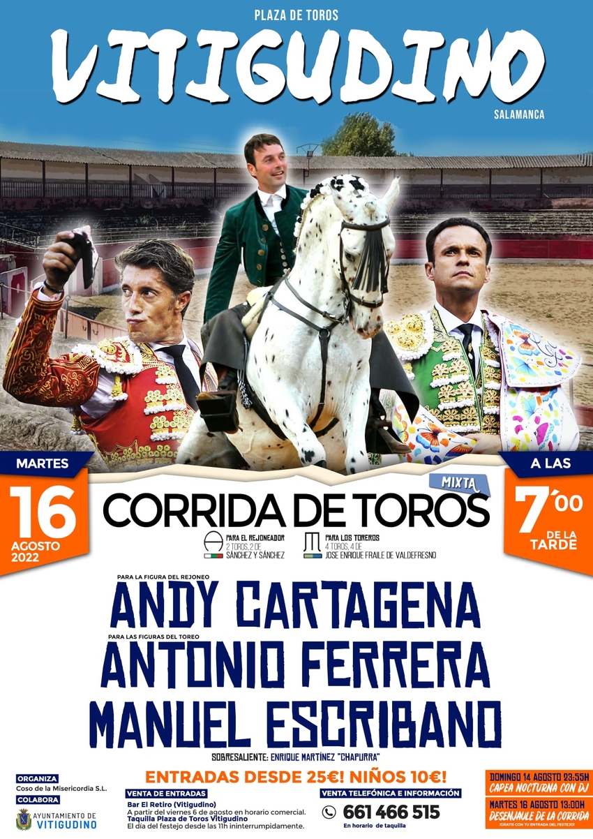 Foto 2 - Coso de la Misericordia presenta en Vitigudino el cartel del 16 de agosto con Cartagena, Ferrera y Escribano