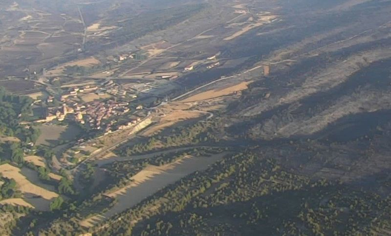 Imagen de la zona afectada por el incendio forestal en Quintanilla del Coco (Burgos). Foto: @naturalezacyl