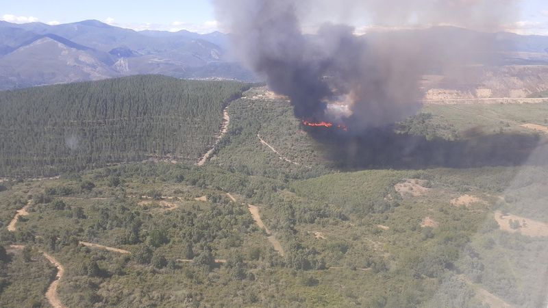 Incendio de Otero de Naraguantes, en León. Foto: @naturalezacyl