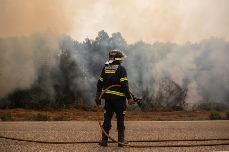 Noche complicada en el incendio en Losacio (Zamora)