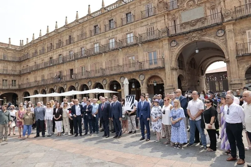 Acto organizado en la Plaza Mayor, con motivo del 25 aniversario del asesinato de Miguel Ángel Blanco