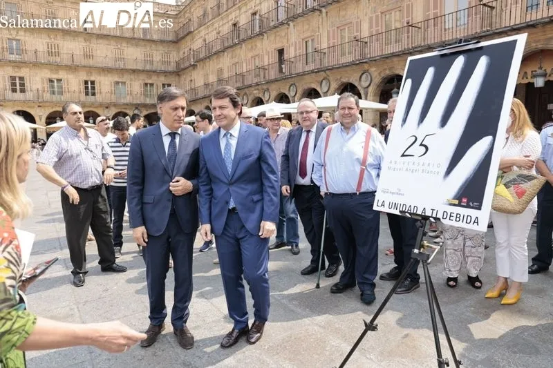 Acto organizado en la Plaza Mayor, con motivo del 25 aniversario del asesinato de Miguel Ángel Blanco