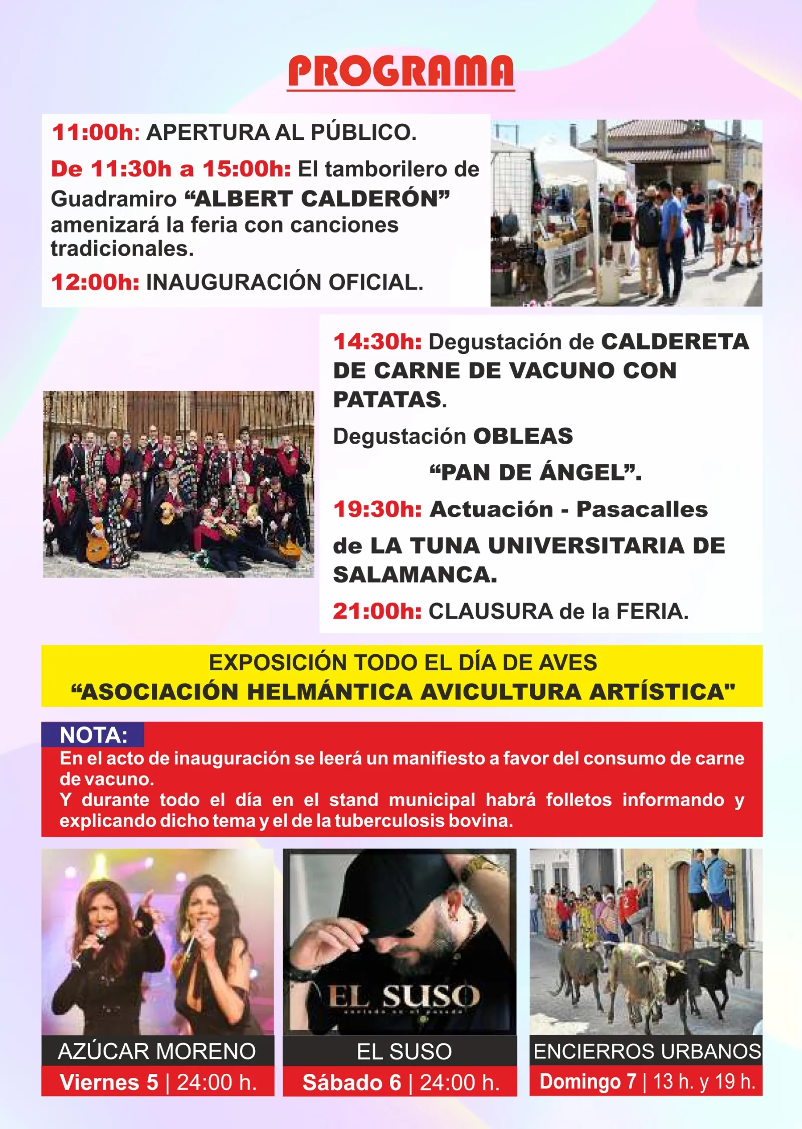 Foto 3 - Az&uacute;car Moreno, El Suso y la Feria Agroalimentaria de las Tradiciones, protagonistas en las fiestas de Peralejos de Abajo  