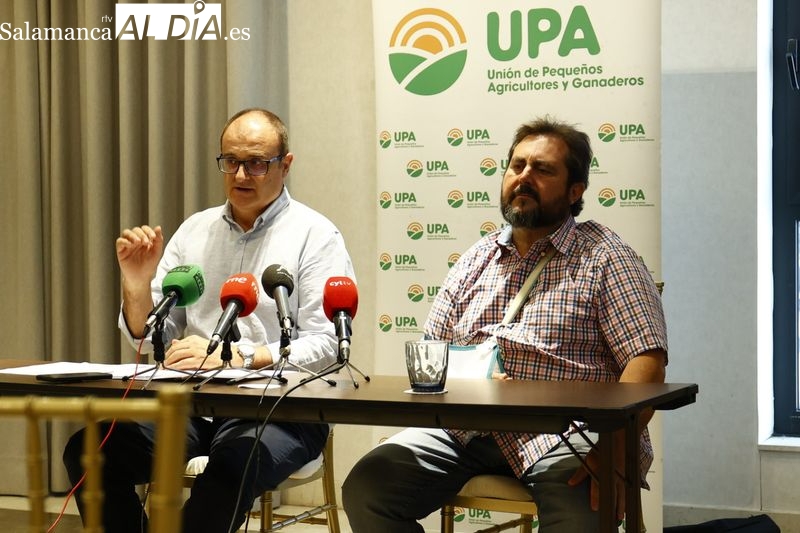 Rueda de prensa de UPA Salamanca, con la presencia de Carlos José Sánchez Rodríguez, su secretario general. Foto de David Sañudo