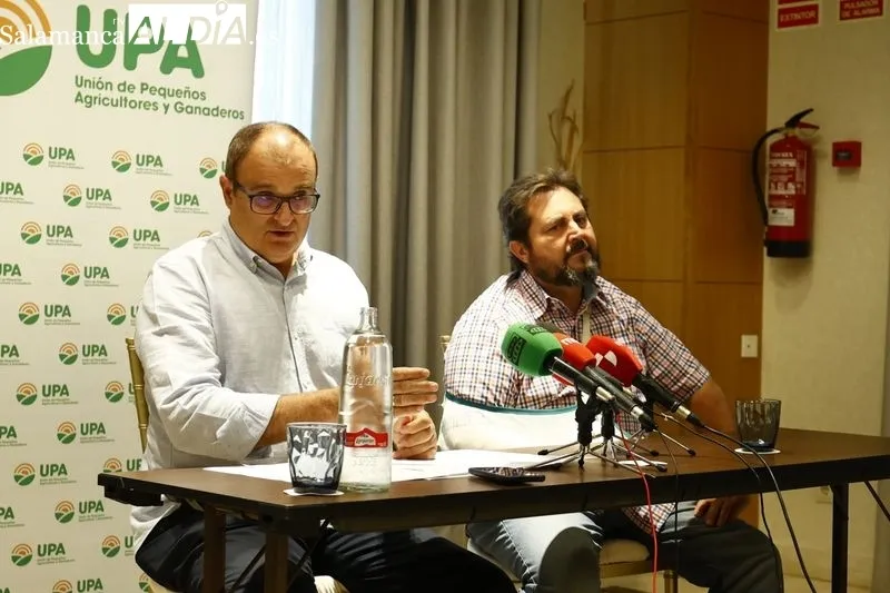 Rueda de prensa de UPA Salamanca, con la presencia de Carlos José Sánchez Rodríguez, su secretario general. Foto de David Sañudo