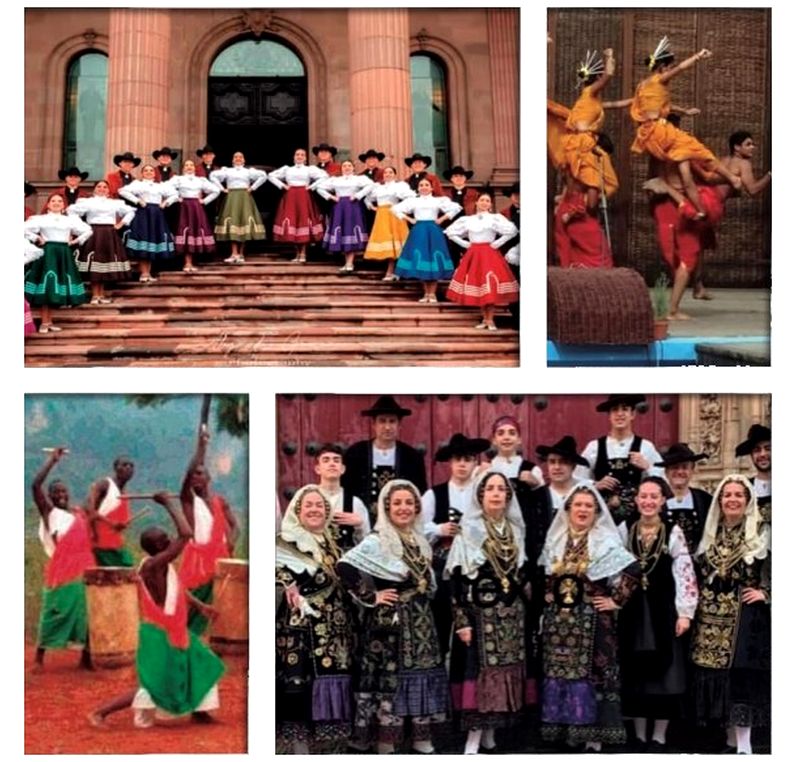 Algunos de los grupos que actuarán en la Plaza Mayor de Salamanca con motivo de este Festival de Folklore