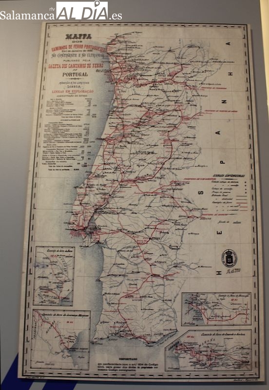 Mapa del ferrocarril en Portugal en 1895 expuesto en el Museo Ferroviario de Bragança | MARTÍN-GARAY