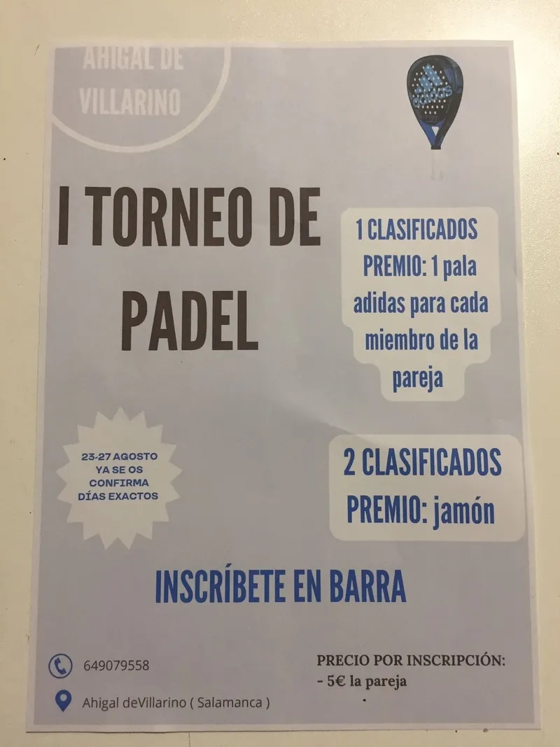 Foto 2 - Ahigal de Villarino organiza su I Torneo de P&aacute;del