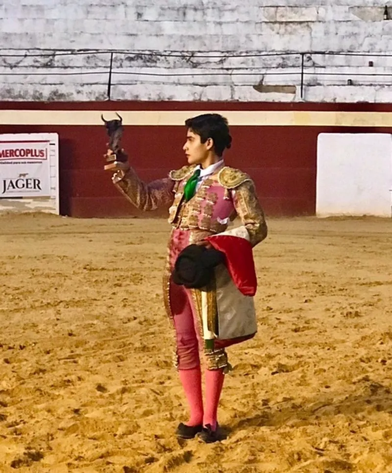 Cristóbal Arenas, alumno mexicano de la Escuela Taurina de Salamanca, que ha ganado en el Bolsín de Zorita (Cáceres)