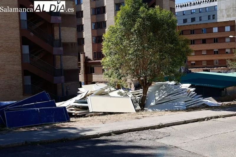 Aspecto del antiguo Hospital Clínico de Salamanca como consecuencia de los trabajos para su derribo. Foto de David Sañudo