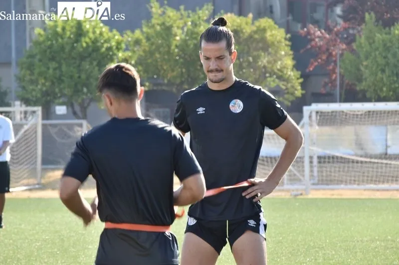 Entrenamiento esta mañana del Salamanca UDS con la última incorporación, Fabio Fonseca