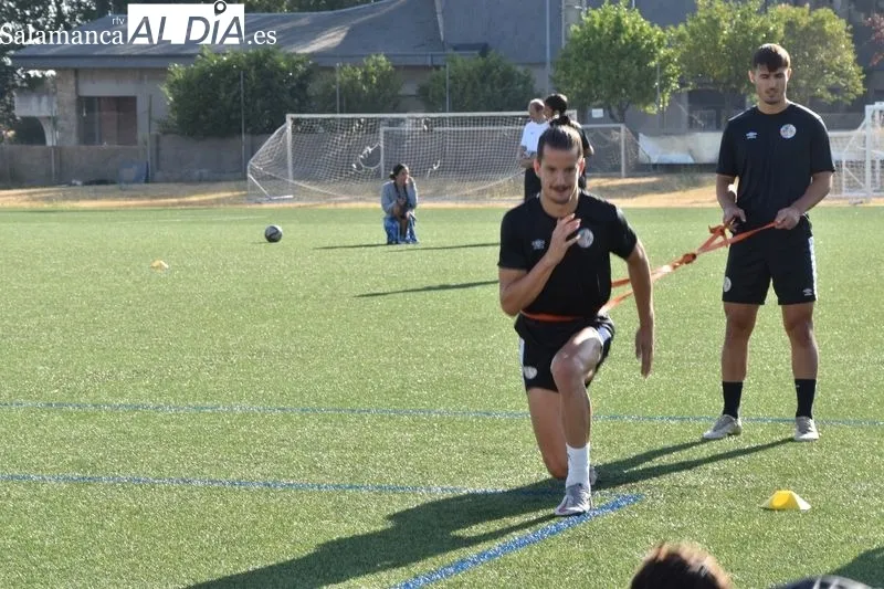 Entrenamiento esta mañana del Salamanca UDS con la última incorporación, Fabio Fonseca