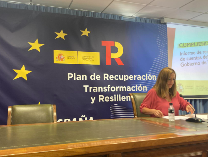 Virginia Barconesdurante la presentación del Informe de rendición de cuentas del Gobierno de España 'Cumpliendo' | EP