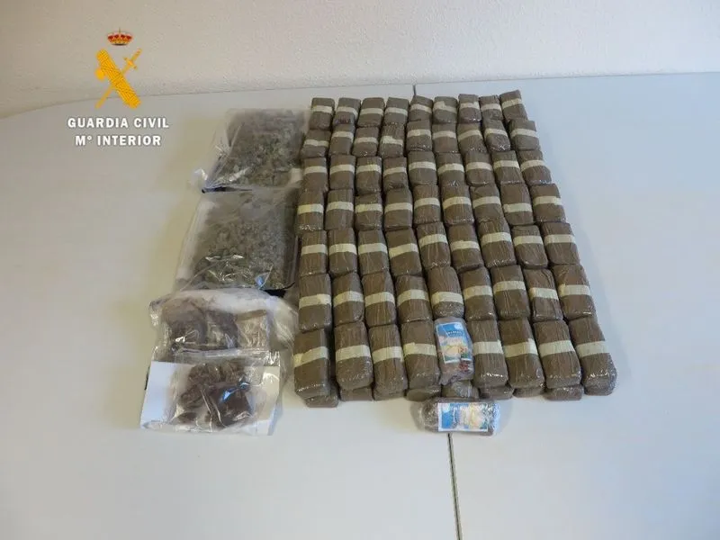 Actuación y material incautado por la Guardia Civil de Salamanca
