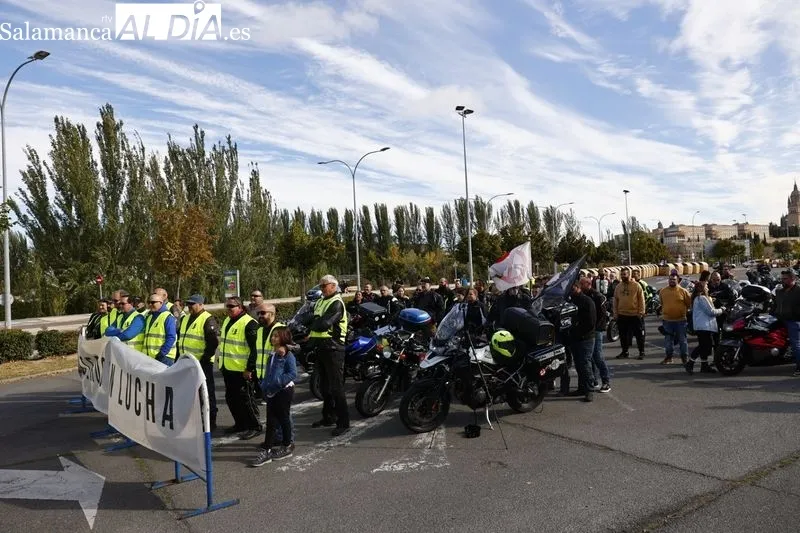 Manifestación de moteros en Salamanca