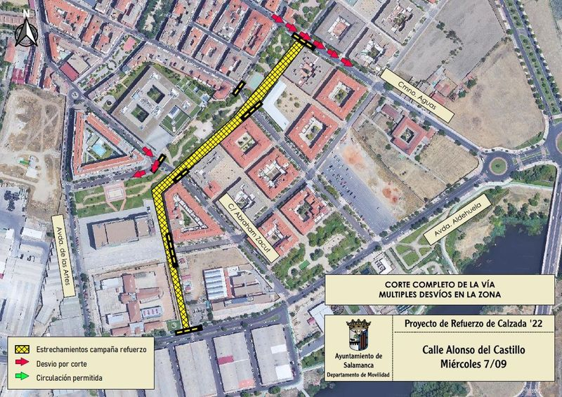 Cortes de tráfico y desvíos por las obras en la avenida Carlos I y la calle Alonso el Castilla