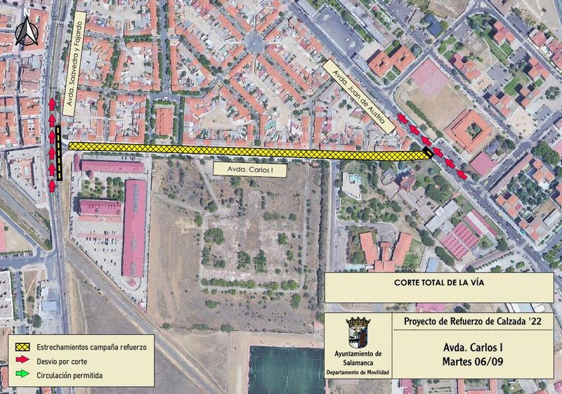Cortes de tráfico y desvíos por las obras en la avenida Carlos I y la calle Alonso el Castilla