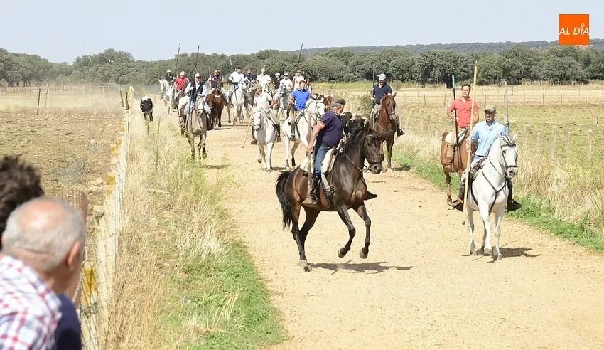 Momento del segundo encierro a caballo en Aldehuela de Yeltes/ Fotos: Adrián M.Pastor