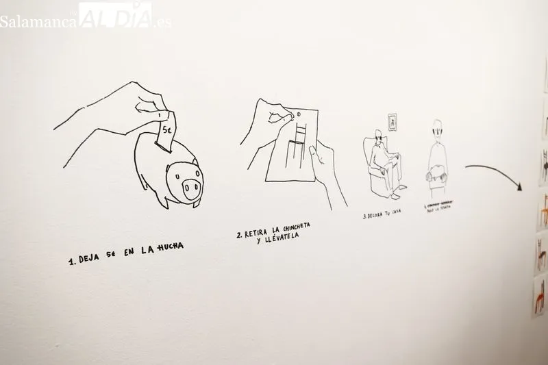Presentación de ‘Por hacer algo’, la exposición del artista salmantino Víctor Rico en el DA2. Foto de David Sañudo