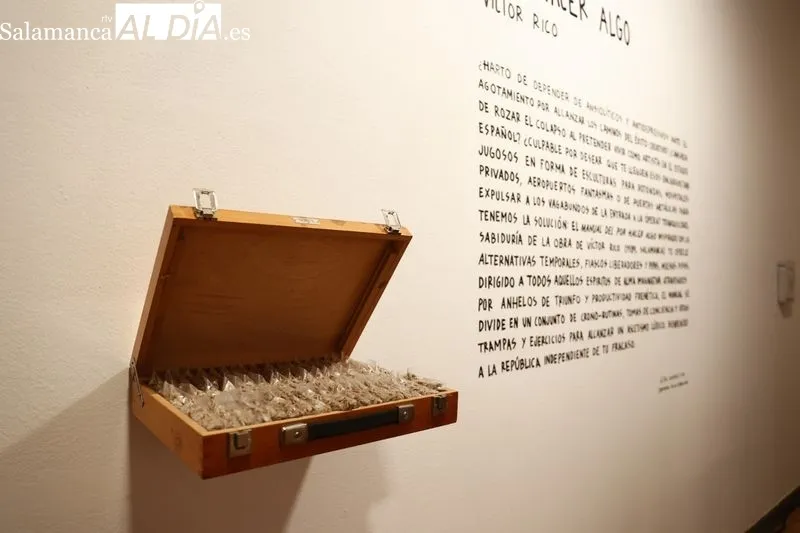 Presentación de ‘Por hacer algo’, la exposición del artista salmantino Víctor Rico en el DA2. Foto de David Sañudo