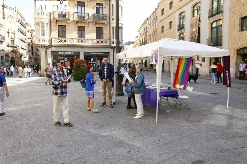 Podemos Salamanca ha informado hoy sobre sus logros en el Gobierno de coalición. Fotos: David Sañudo