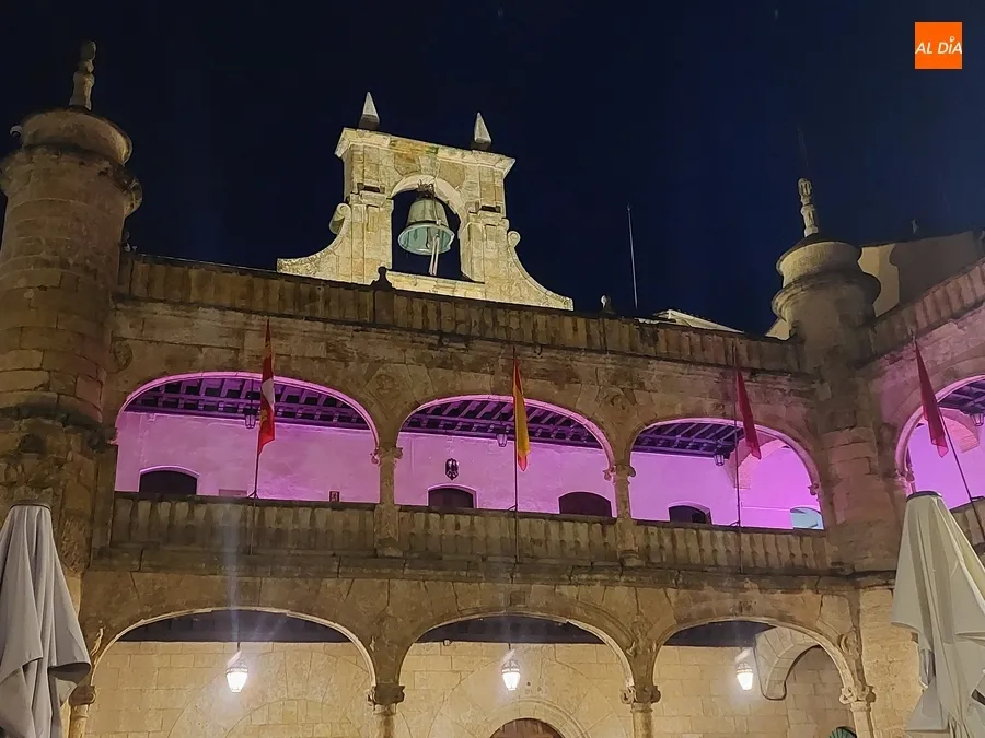 Foto 11 - Puntos clave de Mir&oacute;briga se iluminan de rosa por el D&iacute;a contra el C&aacute;ncer de Mama