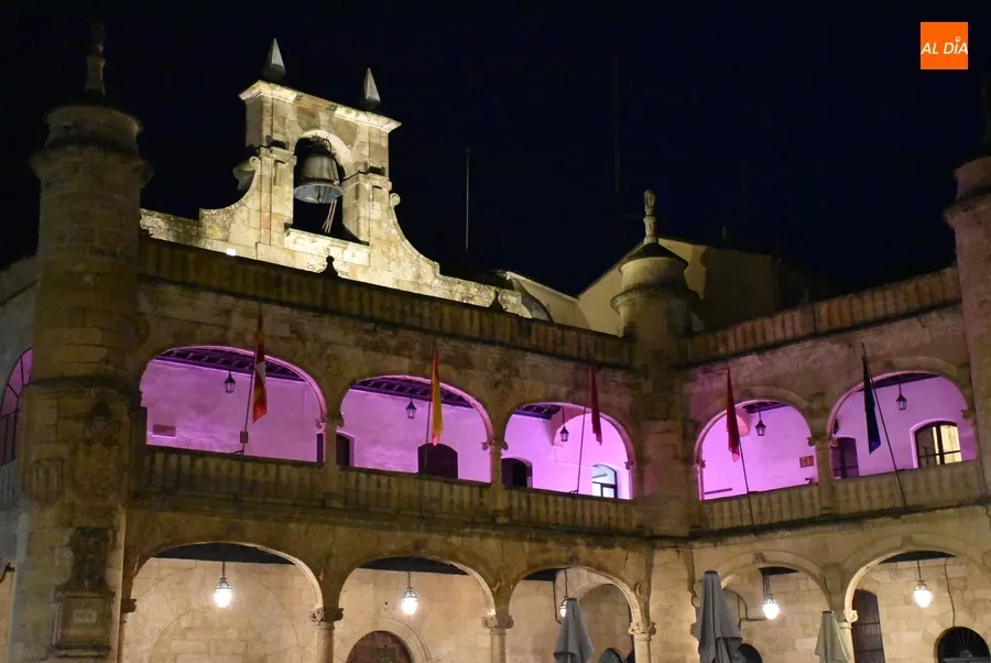 Foto 5 - Puntos clave de Mir&oacute;briga se iluminan de rosa por el D&iacute;a contra el C&aacute;ncer de Mama