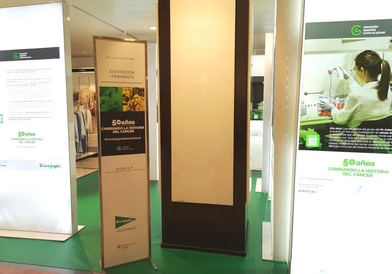 Exposición ‘50 años cambiando la historia del cáncer’ en El Corte Inglés de Salamanca