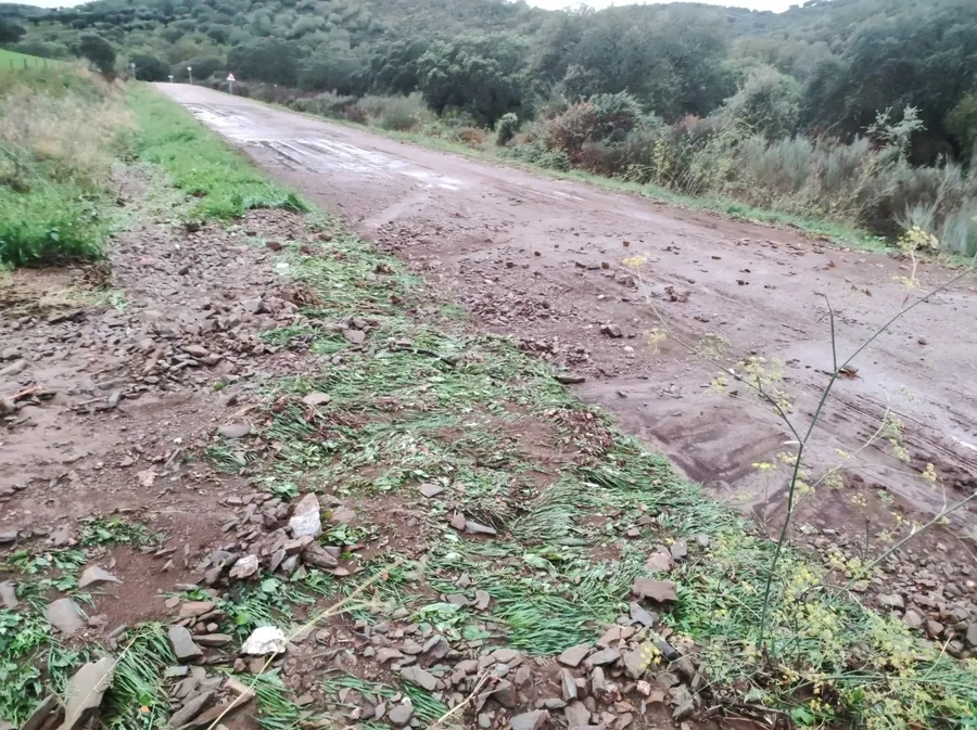 Foto 6 - La intensa lluvia causa problemas en la carretera del Pantano