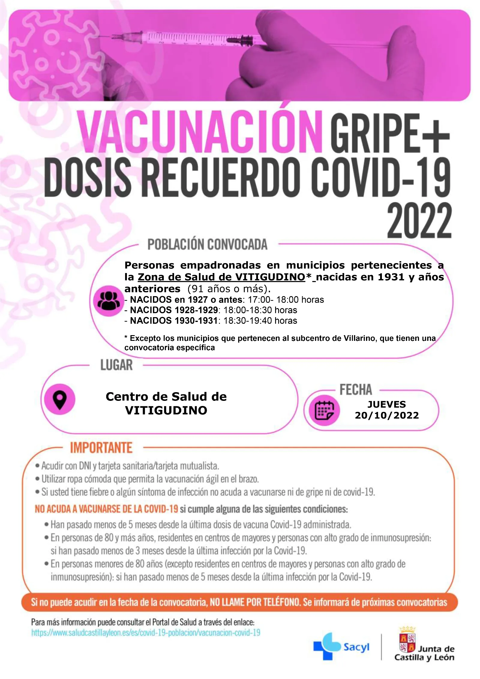 Foto 2 - El Centro de Salud de Vitigudino acoger&aacute; la vacunaci&oacute;n covid de mayores de 90 en cuarta dosis