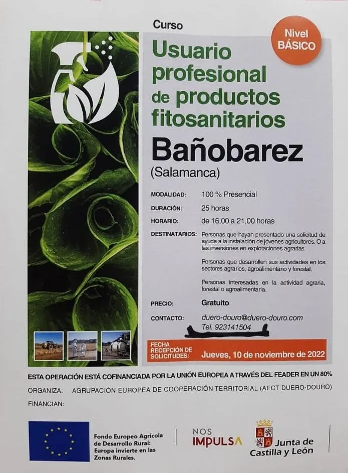 Foto 2 - La AECT Duero-Douro organiza en Ba&ntilde;ob&aacute;rez un curso para el uso profesional de fitosanitarios