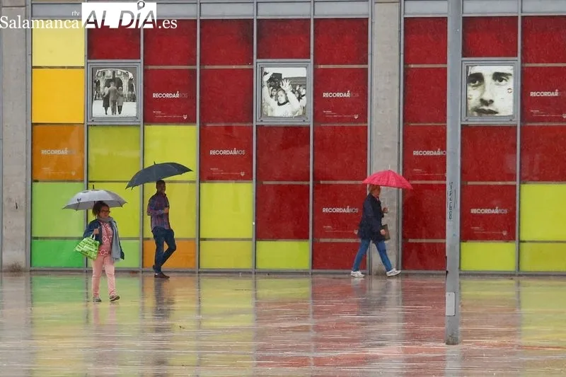 Intensas lluvias durante este miércoles en Salamanca. Fotos: David Sañudo