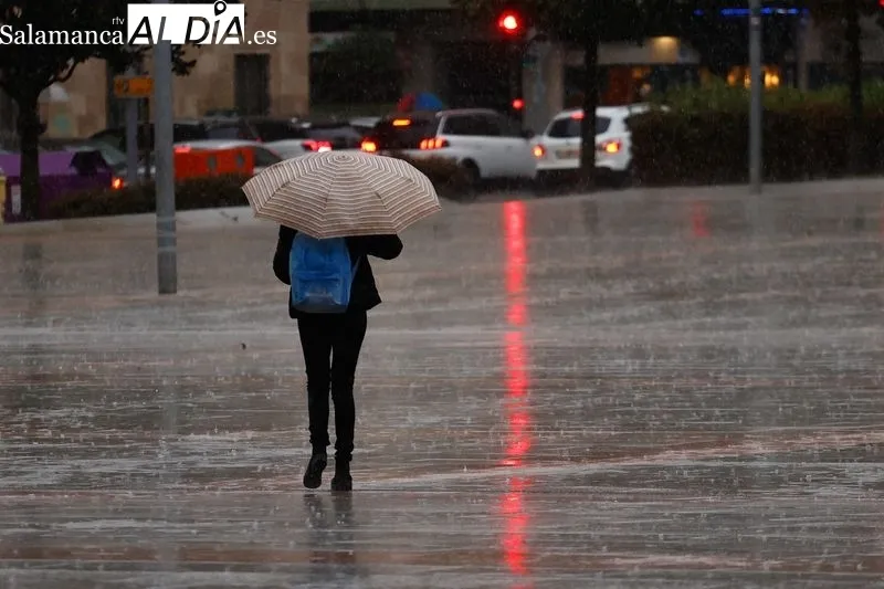 Intensas lluvias durante este miércoles en Salamanca. Fotos: David Sañudo