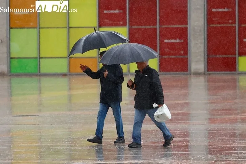 Intensas lluvias durante este miércoles en Salamanca. Fotos: David Sañudo
